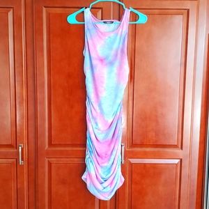Pink and Blue Tie Dye Maxi with Stretch NWOT, never worn.